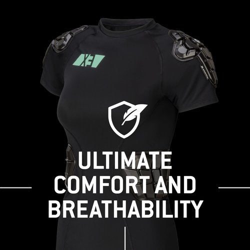 G-Form Women's Pro-X3 Short Sleeve Shirt - Padded Compression Shirt for MTB - Bike Undershirt with Shoulder & Rib Protection- Bike Undershirt with Shoulder & Rib Protection - Black, Adult Small