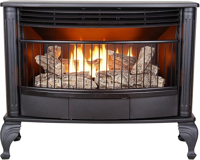 ProCom QNSD250RT Vent Free Dual Fuel Stove, Freestanding Fireplace and Indoor Space Heater, Use with Natural Gas or Liquid...