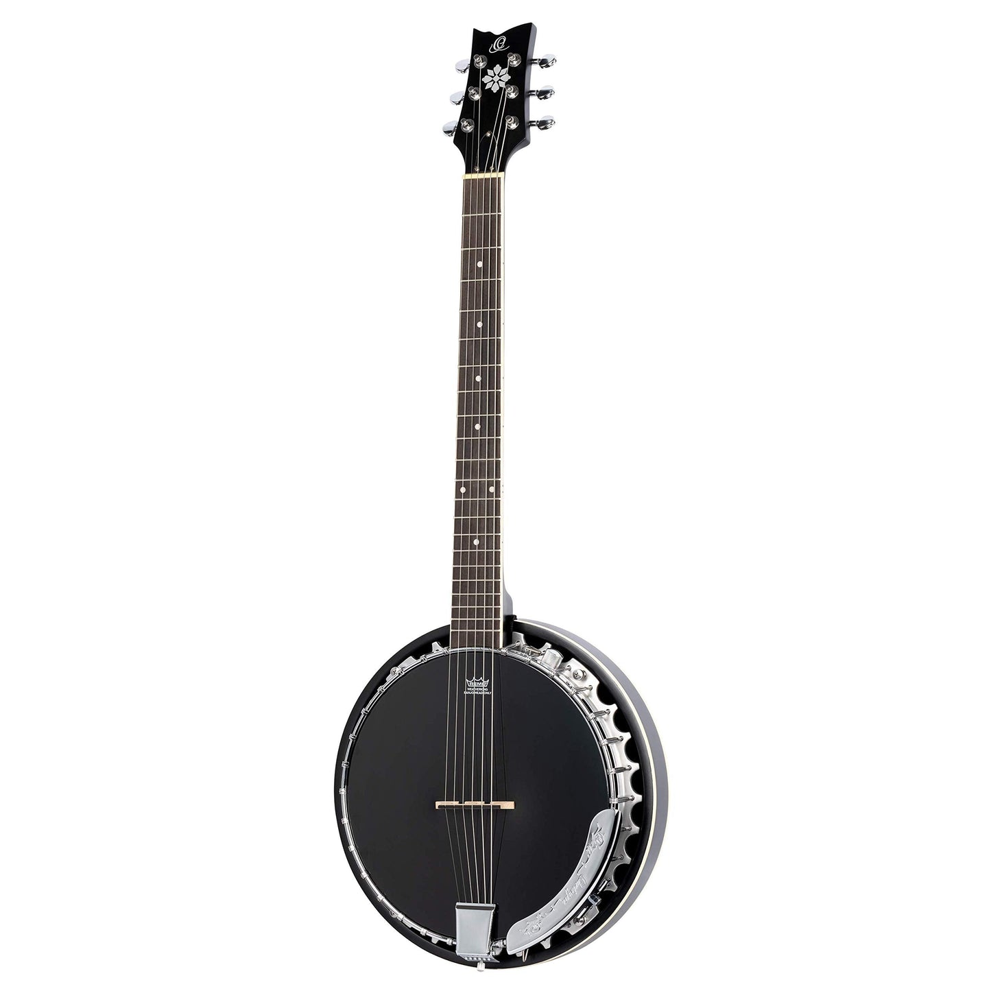 Ortega Guitars Raven Series Left-Handed 6-String Acoustic-Electric Banjo W/Bag, (Obje356-Sbk-L)