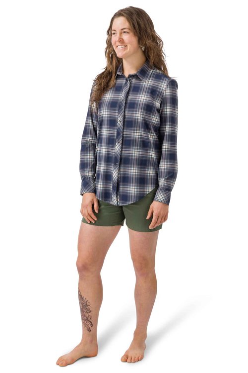 Flylow Women's Dolly Shirt - Button-Up, Long-Sleeve UPF Shirt for Hiking, Backpacking, & Casual Wear - Night - Small