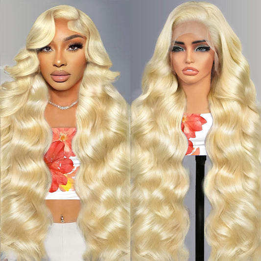 Quiport 32 Inch 613 Lace Front Wig Human Hair 210 Density Blonde Wig Human Hair 613 HD Lace Frontal Wig 13x6 Body Wave Lace Fron
