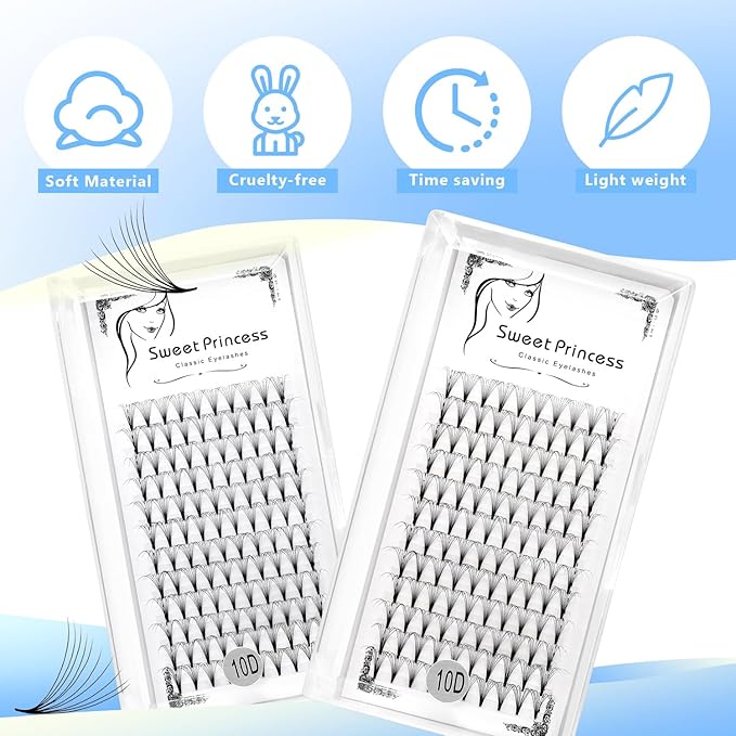 12rows,120pcs 10D Premade Volume Fans Eye Lashes Extensions Thickness 0.07mm D Curl Black Soft Individual False Eyelashes Makeup Fake Lashes Cluster 8-18mm to Choose (12MM)