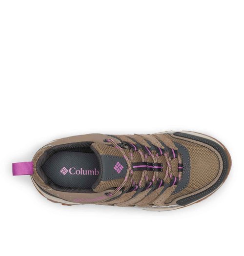 Columbia Womens Strata Trail Low Waterproof, Wet Sand/Berry Patch, 7.5