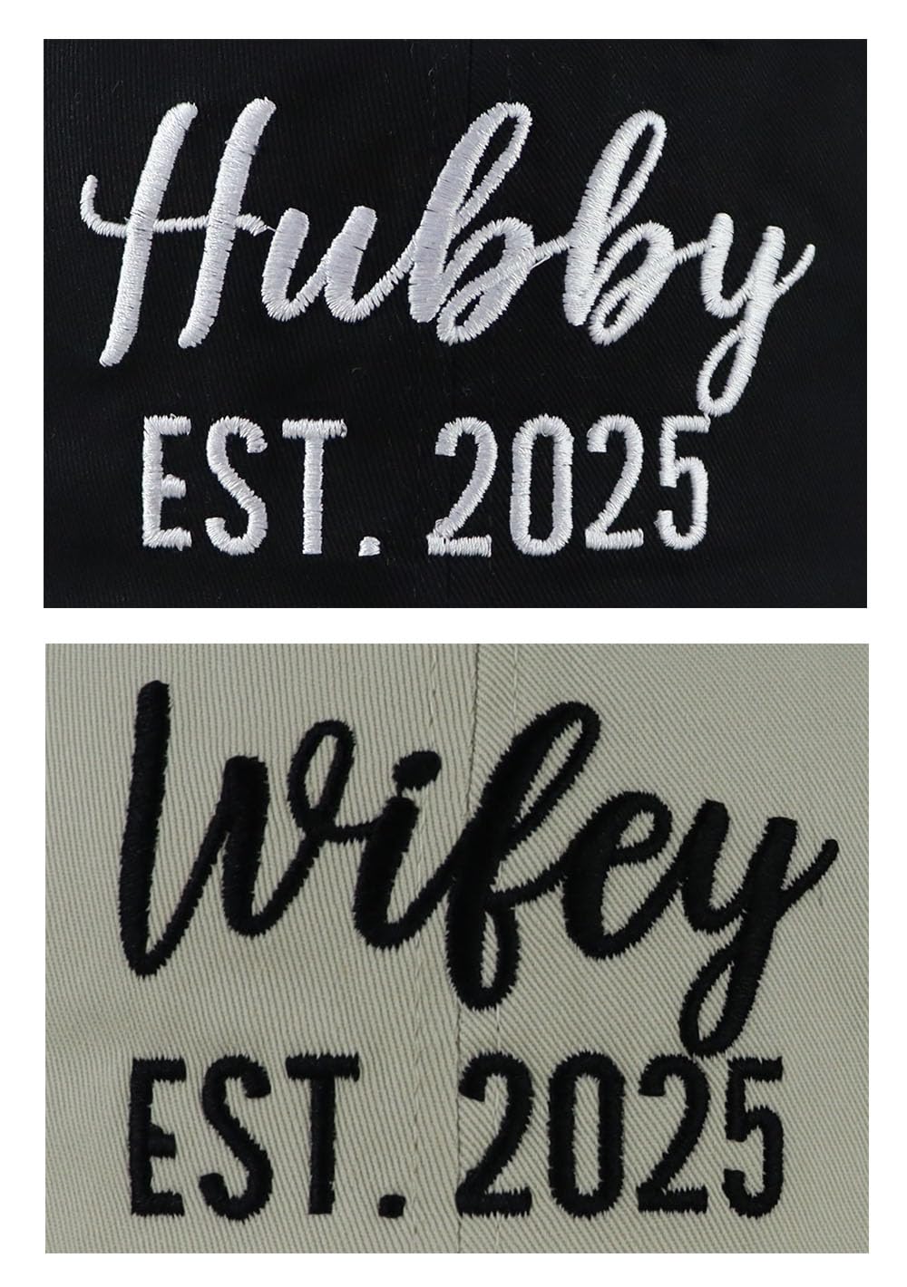 Wedding Gifts for Couples 2025, Hubby Wifey Honeymoon Essentials Hat, Mr Mrs Engagement Baseball Cap, Wedding Shower Gifts for Newlyweds Bride Groom Black Off-White