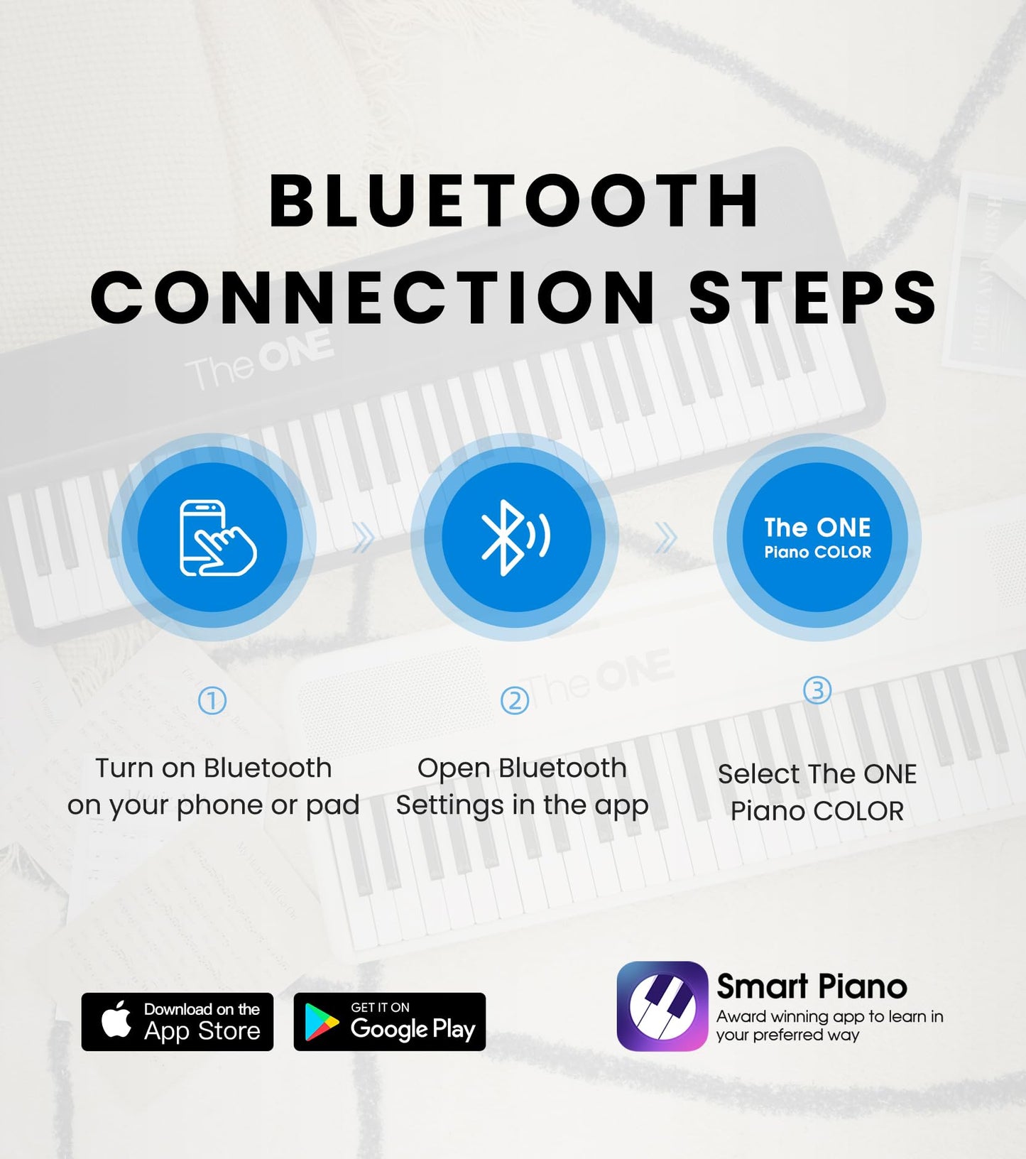 The ONE Smart Keyboard COLOR 61 Lighted Keys Piano Keyboard, Electric Piano for Beginners with 256 Tones, 64 Polyphony, Built-in LED Lights & Apps, Supports USB MIDI/Headphones (Purple)