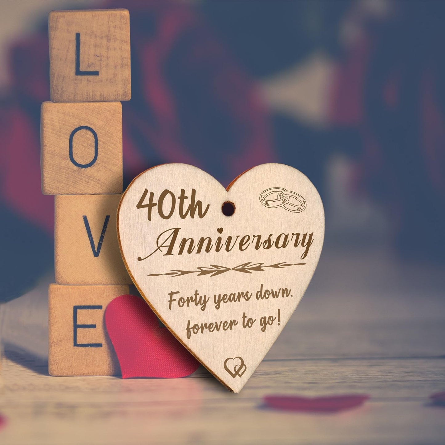 EYITUPC 40th Wedding Anniversary Picture Frame Gifts, 40 Year Anniversary Frame for Couples Parents (Display Two 4x6)