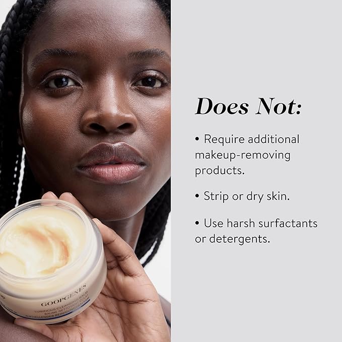 goop Beauty Cleansing Balm | Makeup Remover & Facial Cleanser for Sensitive Skin | Saffron Extract, Vitamin E, & Biofermented Cleansing Microspheres | Removes Dirt, Pollution, & Sunscreen | 3.4 fl oz