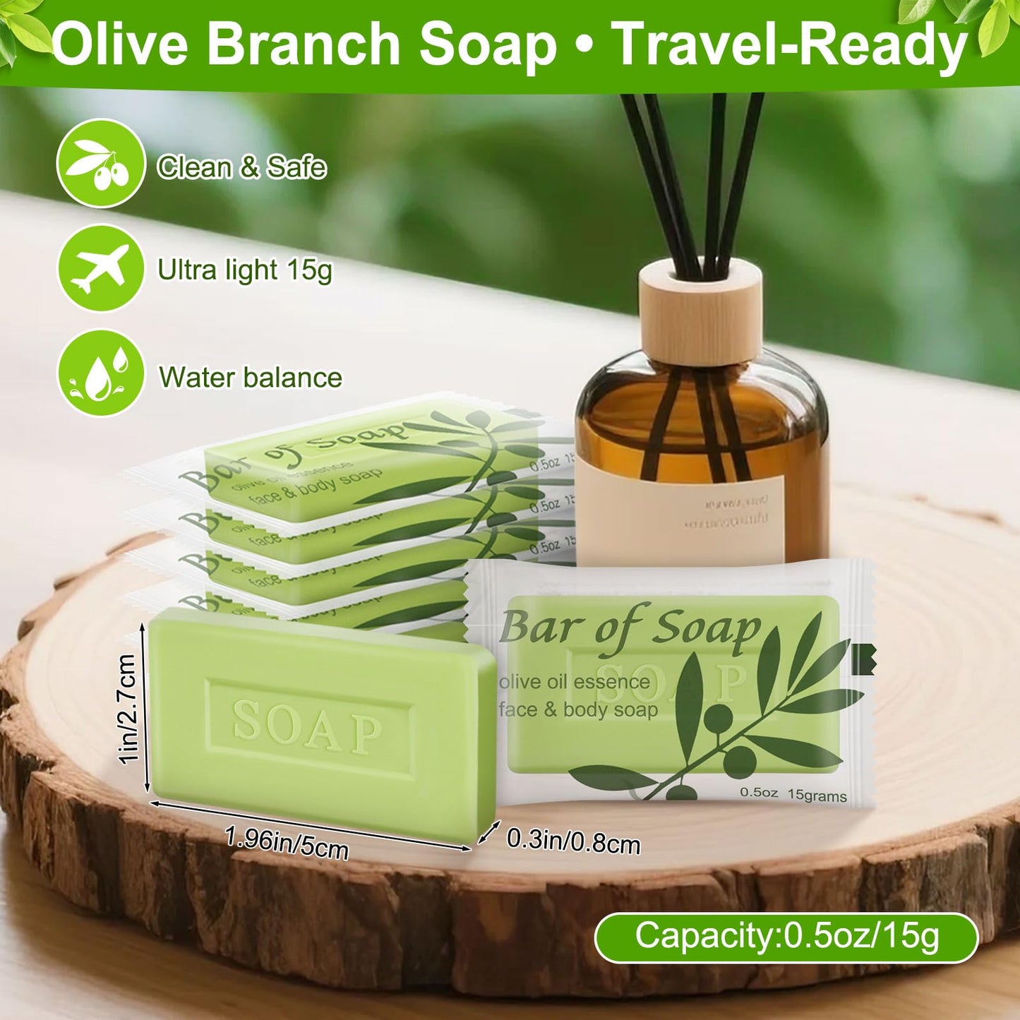 skourvut Bulk Bar Soap Travel Olive Oil Soap Bars Bulk 0.5 oz,Guest Soaps Small for Bathroom, Hotel Soap Bars for Hotel Hospital