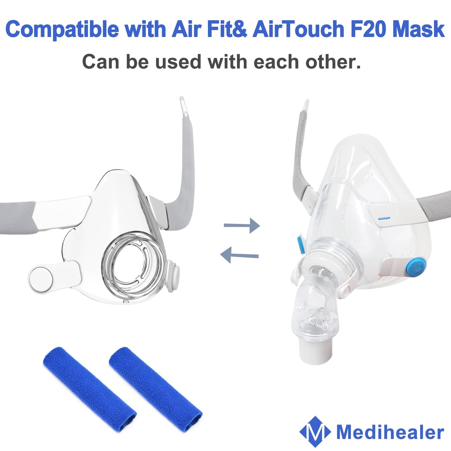 Medihealer Replacement Frame Kit for Airfit F20, Include 1PCS Frame for Airfit F20&1Pair Clips&2PCS Strap Covers,Snugly Fit&Wearing Comfort.Great Value Kit Supplies