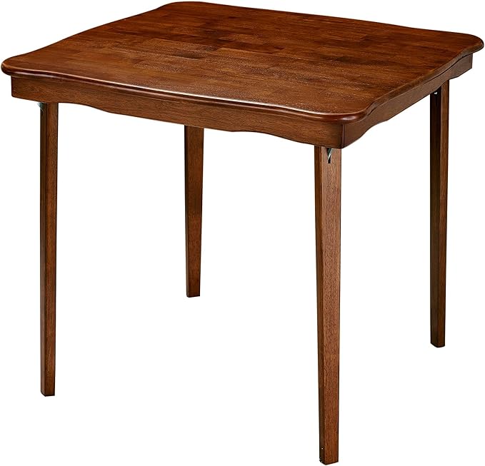 Meco Stakmore Stylish Durable Versatile Square Solid Wood Scalloped Edge Compact Folding Traditional Card Table for Home U...