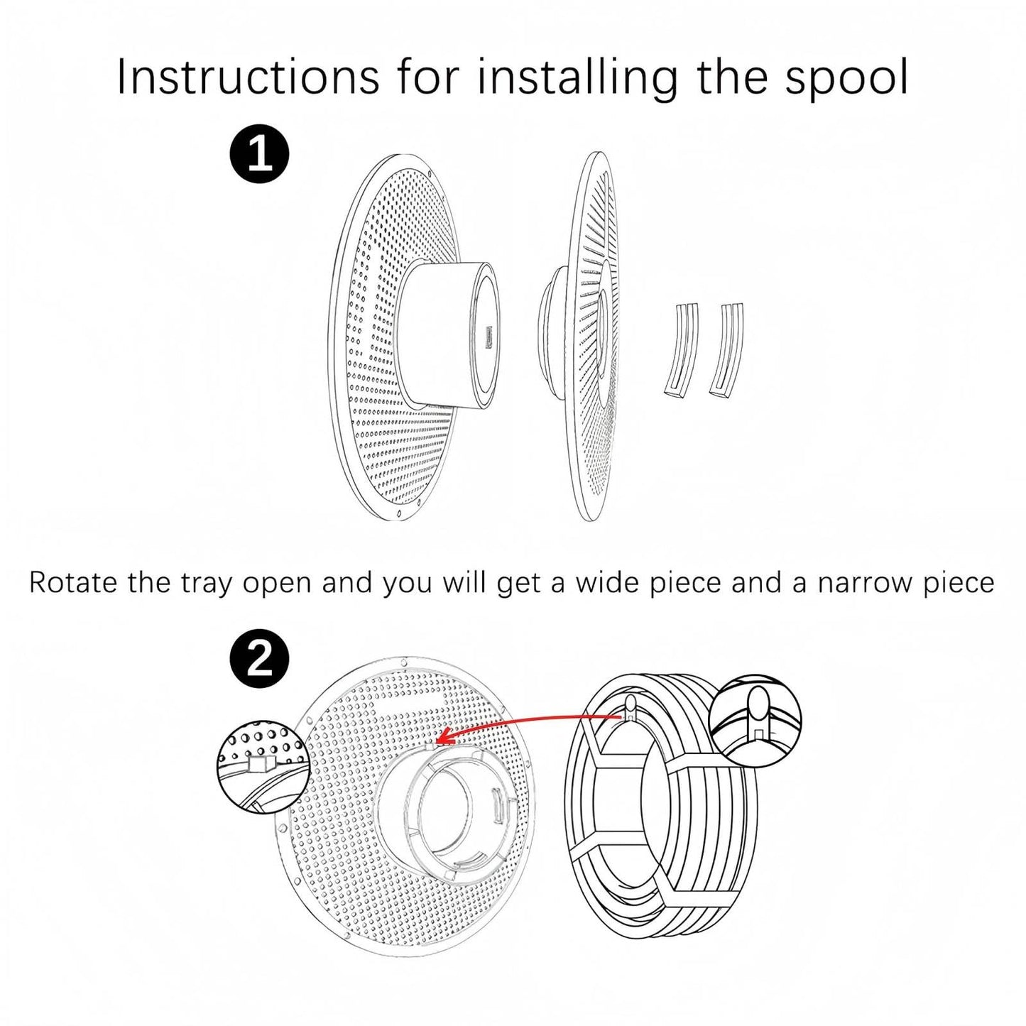 Original Bamboo Filament Reusable Spool Core Detachable for Bamboo Lab AMS Filament of P1S/P1P/A1/A1Mini/ X1/X1C H2D Combo,Temperature Resistant≤70, Recyclable Material