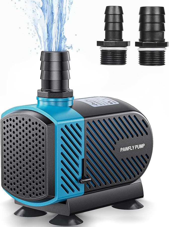 Pawfly 800 GPH Aquarium Submersible Water Pump (3000L/H, 45W) Ultra Quiet Water Fountain Pump with 8.2 ft. Lift Height Adj...