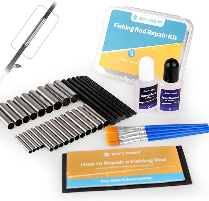 Fishing Rod Repair Kit Complete, Easy&Quick Approach to Repair Broken Fishing Pole with Epoxy Glue