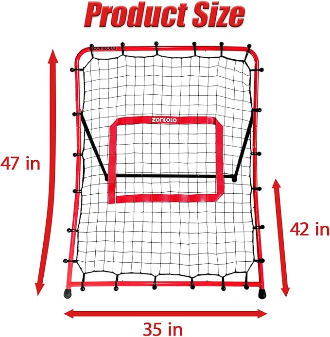 Zonlolo Baseball Pitchback Net, Rebounder Net, Pitching Return Trainer,Three Angles Without Adjusting, Perfect for Solo Playing Catch