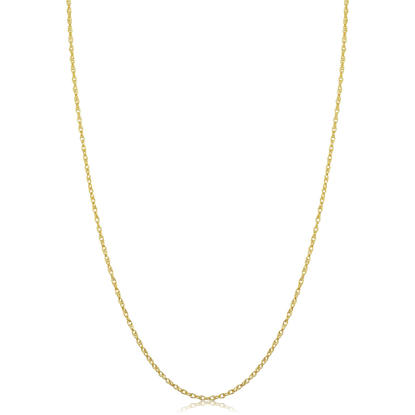 Kooljewelry Solid 10k Yellow Gold Rope Chain Necklace (1 mm, 24 inch) - VERY THIN AND LIGHTWEIGHT