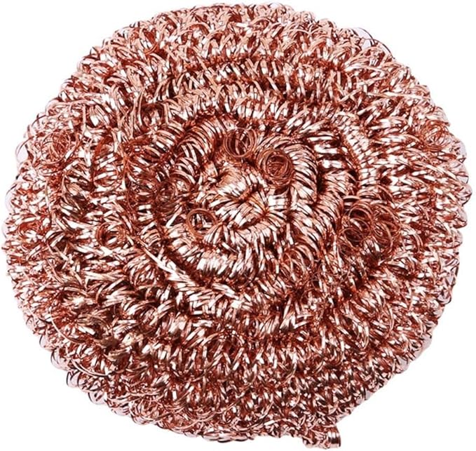 12 Pack Copper Coated Scourers Scrubber Pad, Kitchen Cleaning Soldering Copper Coated Cleaner