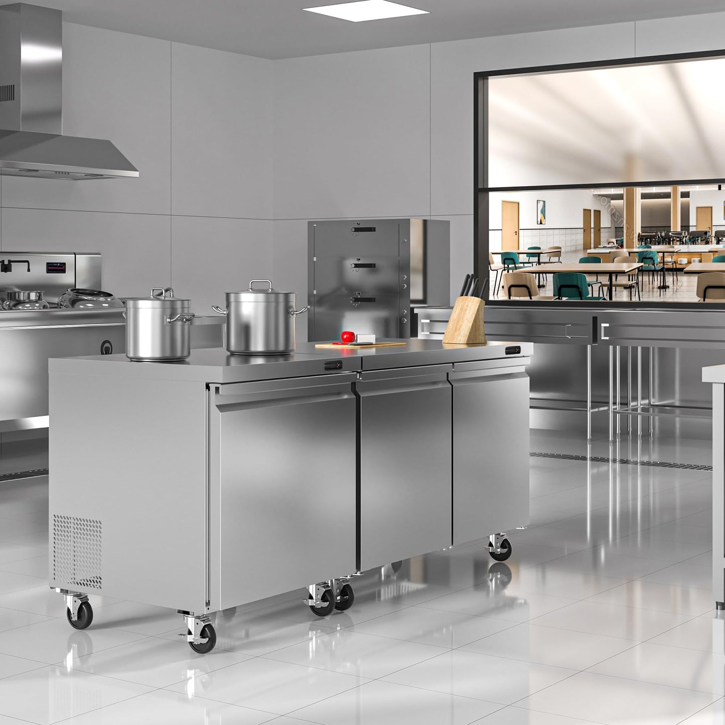 Rockitch 29" W Commercial Undercounter Freezer, 6.7 Cu.ft Single Door Worktop Under Counter Freezer, Stainless Steel Commercial Kitchen Freezing Equipment for Restaurant, Bar, Shop, etc.