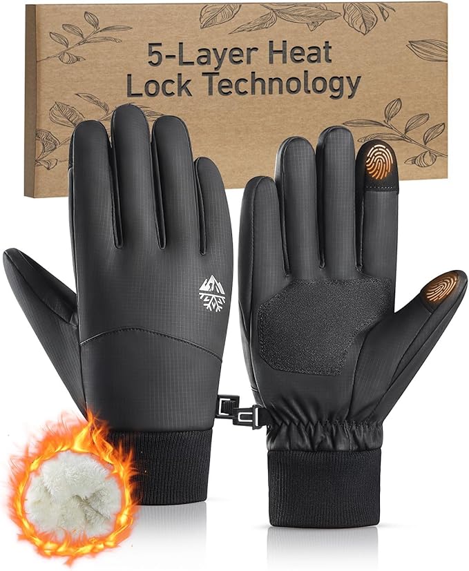 RIGWARL Winter Gloves Waterproof for Cold Weather, Warm Snow Gloves Men Women, Skiing Glove with Touchscreen Fingers for H...