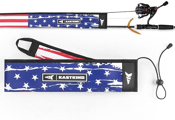 KastKing MeshGuard Rod Socks, Fishing Rod Sleeve, Neoprene Fishing Pole Sleeve, Fishing Rod Covers, Built-in Hanging Loop...