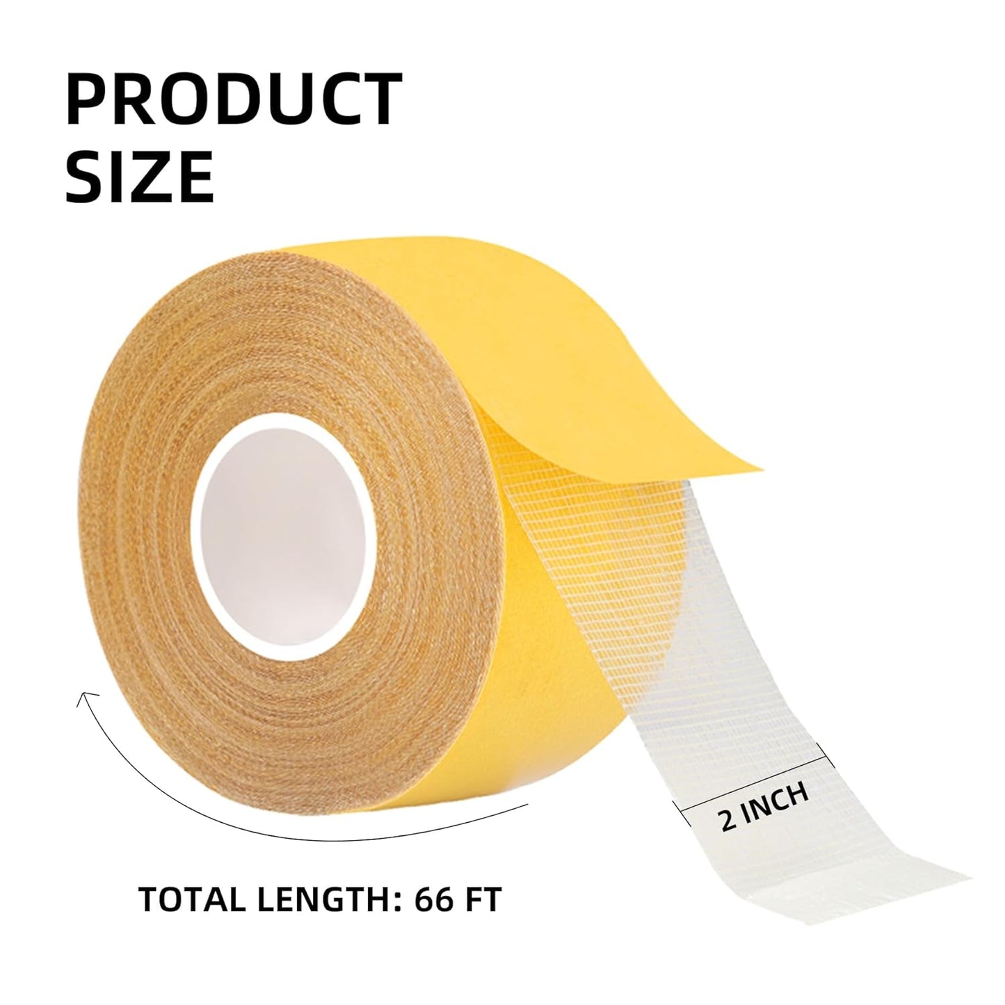 Thin Double Sided Rug Tape Heavy Duty,2" x 66 FT,Carpet Tape for Rug Fixed,Wall,mats and Woodworker, Super Sticky Cloth Tape,Residue Free