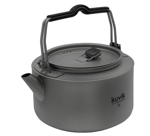 Kuvik Titanium Kettle 1.0L (33.8 oz) - Ultralight and Compact Kettle for Backpacking, Camping, and Home