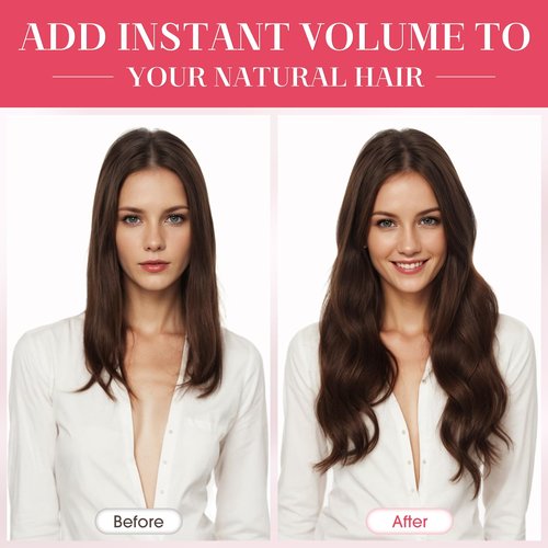 MY-LADY Clip In Hair Extensions Real Human Hair 20 Inch 8pcs Remy Real Hair Extension Clip ins #12/613 Light Brown with Bleach Blonde 105g Silky Straight