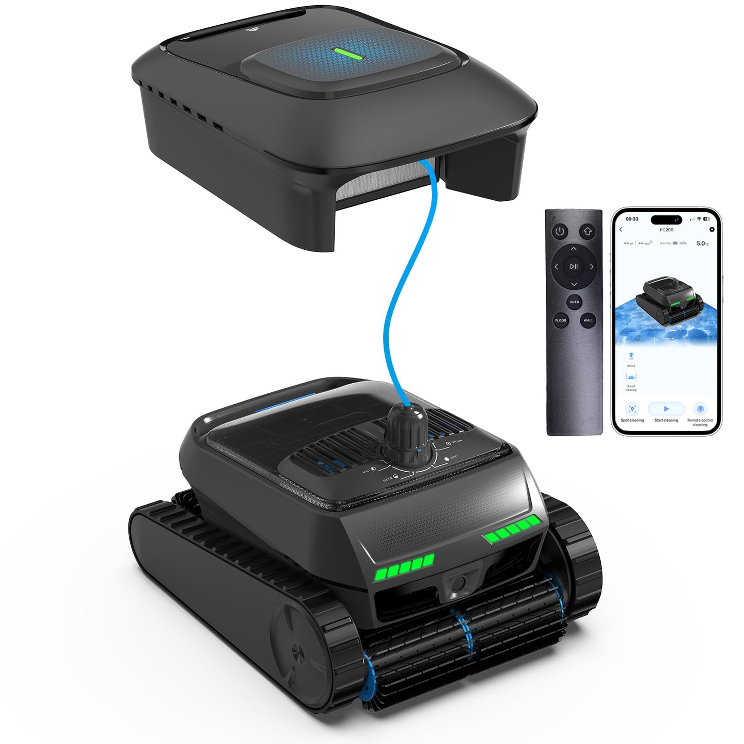 BOTLIFE PC200 Automatic Robotic Pool Vacuum Cleaner, Smart Navigation, Pool Cleaner Robot for Surface, Walls, Waterline & Floor Cleaning, 10000GPH Suction, 150 Mins Runtime, Self-Parking