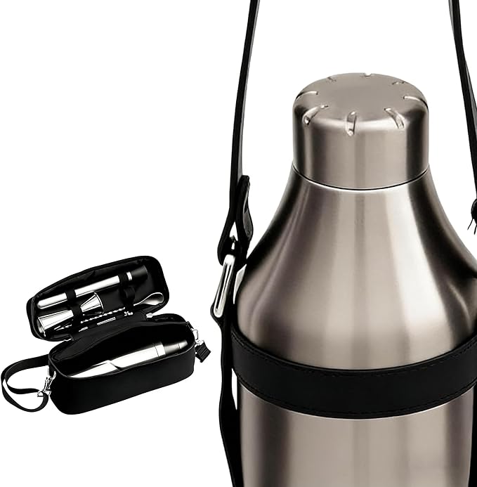 Lexenic Portable Cocktail Shaker Set,Premium Stainless Steel Vacuum Insulated Martini Shaker Kit,Bartender Kit Camping Coc...