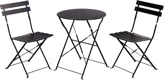 Grand patio Premium Frame Patio Bistro Set, Folding Outdoor Patio Furniture Sets, 3-Piece Patio Set of Folding Patio Table...