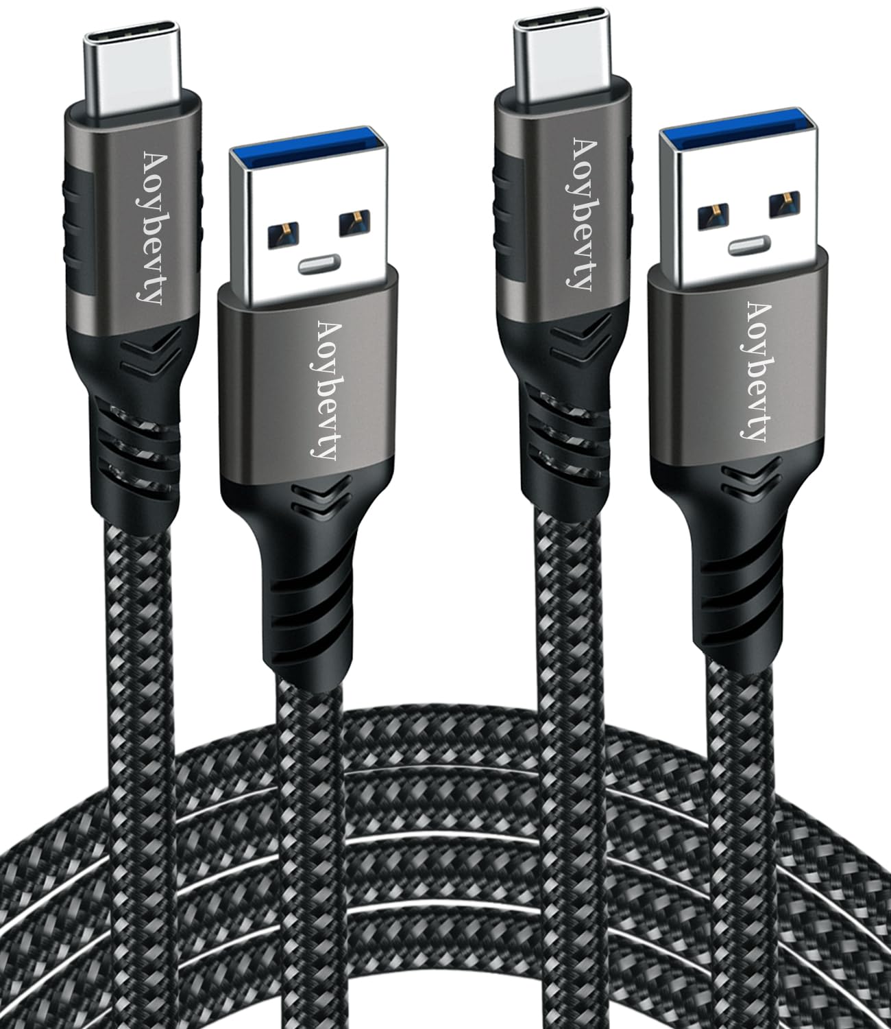 Aoybevty USB A to USB C Cable 3.3ft+6.6ft, 10Gbps Data Transfer and 60W 3A Fast Charging 3.1/3.2 Gen 2 Cable, for Samsung Galaxy MacBook Laptop Tablet Phone and Other Type A to Type C Device -Like New