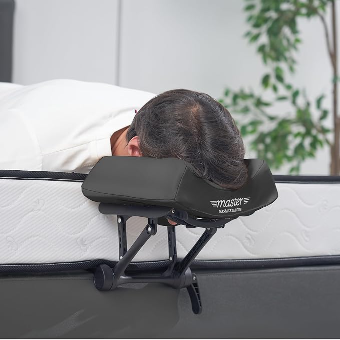 Master Massage Deluxe Adjustable Ergonomic Dream Face Cradle and Ergonomic Dream Face Cushion Pillow with Memory Foam -Face Pillow Set (Black)
