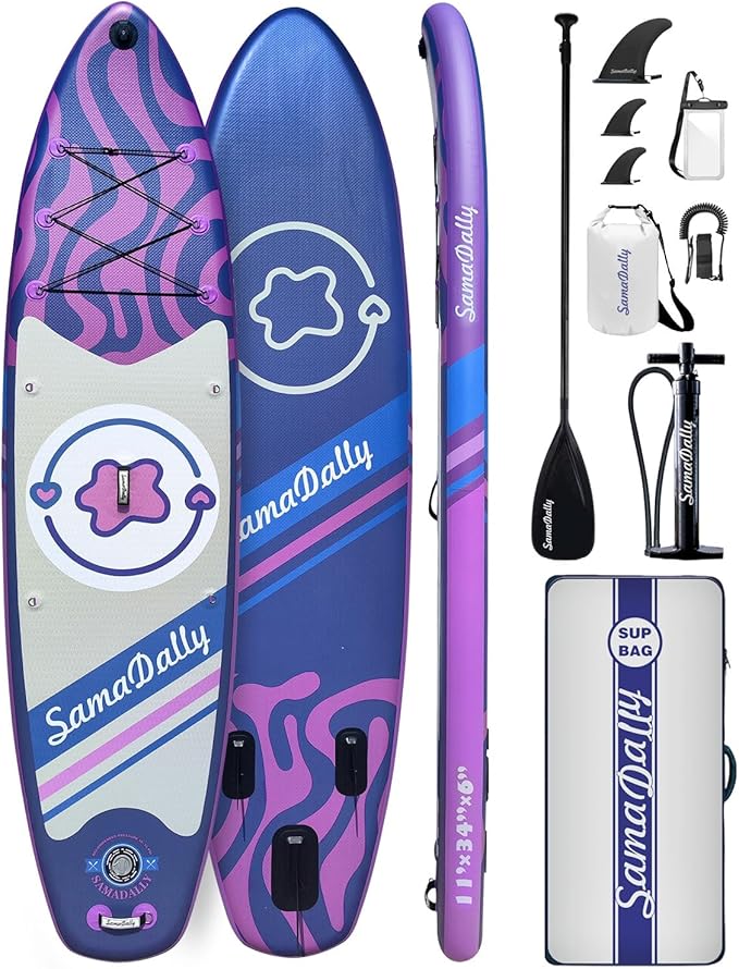11'Stand Up Paddle Boards Surf Control with Premium SUP Board Accessories Backpack & Removable Fins, 34" Wide Inflatable P...
