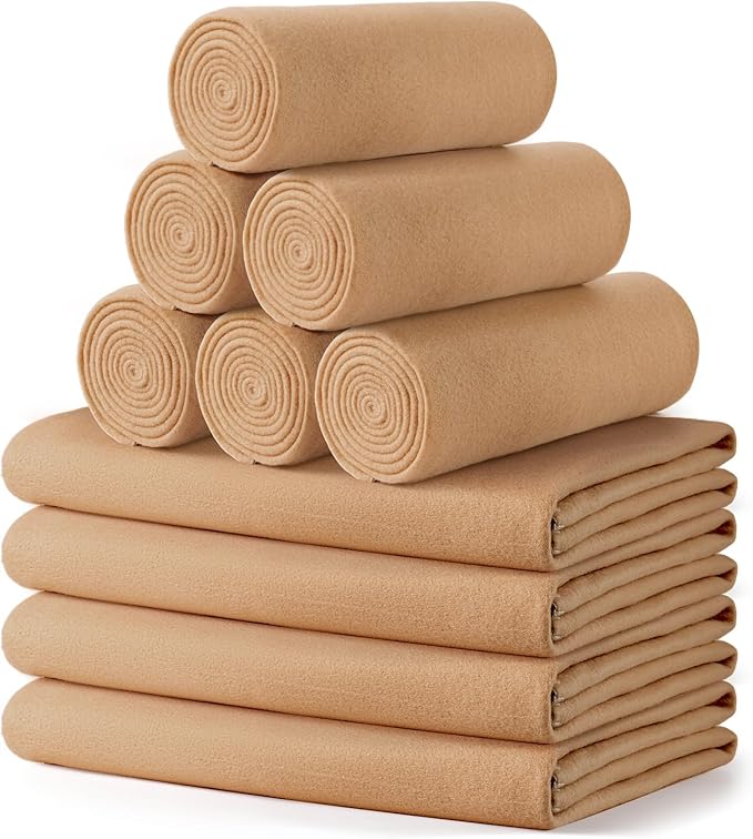 Buryeah 10 Pcs Fleece Blanket Bulk Soft Warm Fleece Blankets Cozy Lightweight Throw Blankets Plush Pet Throw Blanket for H...