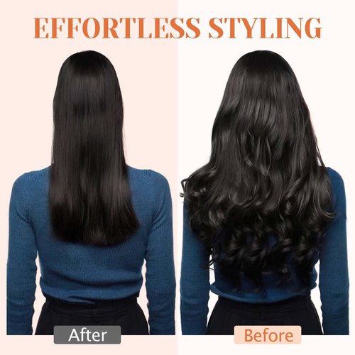 TESSHAIR 5 Clip One Piece Clip in Hair Extensions Real Human Hair 18 Inch Human Hair Clip in Extensions Dark Brown 3/4 Full Head Hair Extensions Clip ins Long Straight 90g