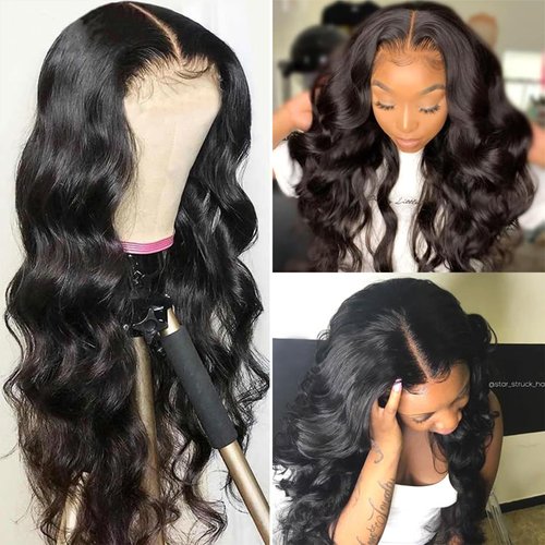 13x4 Body Wave Lace Front Wigs Human Hair for Women Pre Plucked 22 Inch with Baby Hair 13x4 HD Transparent Lace Front Wigs 180% Density Brazilian Virgin Human Hair Wigs