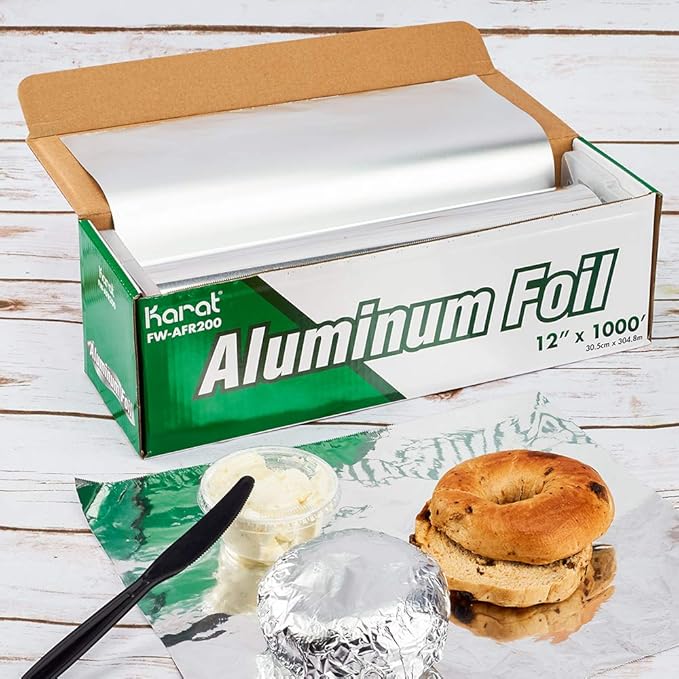 Karat FW-AFR200 12"x 1000' Standard Aluminum Foil Roll, for Kitchen Roast, Baking, BBQ, Outdoor Camping, Cooking - 1 roll