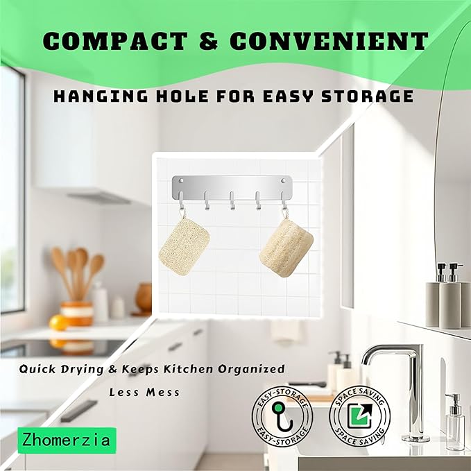 Natural Loofah Dish Sponge,Compostable, Kitchen Sponge,All-Purpose,Non-Toxic,Plant-Based,Eco-Friendly (Pack of 30)
