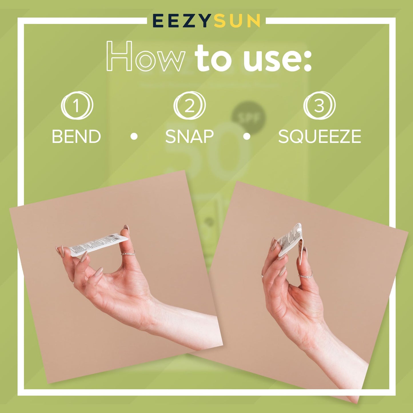 EEZYSUN SPF 50 Sunscreen and Insect Repellent Snap Packets - Sunscreen Travel Size Bug Repellent with Citronella Oil, Lemongrass