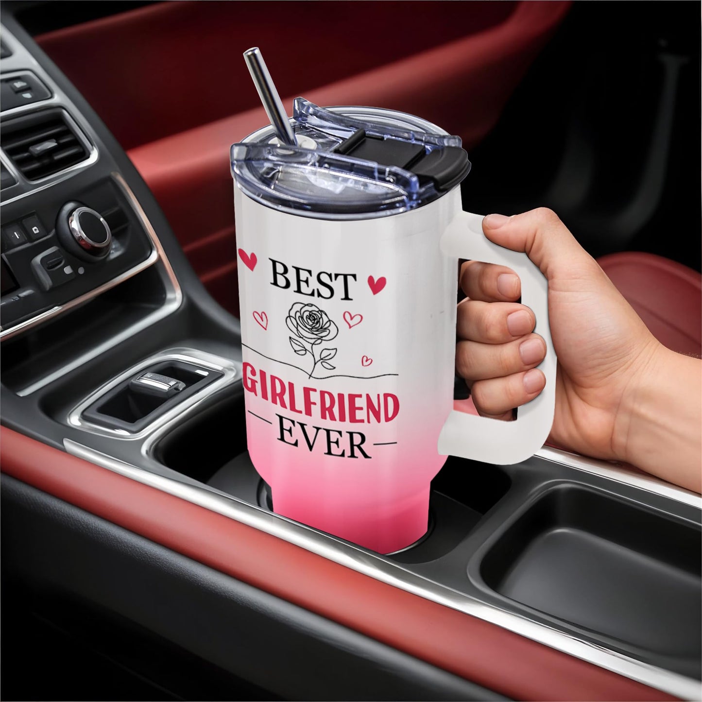 TNASURHUS Birthday Gifts for Girlfriend, 40 Oz Tumbler with Handle, Christmas Valentine's Day Girlfriend Gift for Women, Couple Gifts, Anniversary, I Love You Gifts for Her