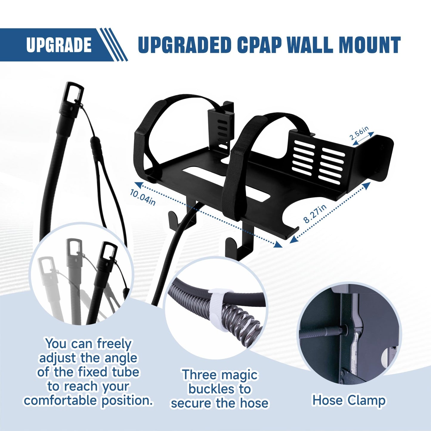 CHZHWFDC CPAP stand -CPAP Wall Mount Shelf for ResMed AirSense 10/11, Adjustable Angle with CPAP Hose Holder & CPAP Accessories Mask Organizer Space-Saving & Durable