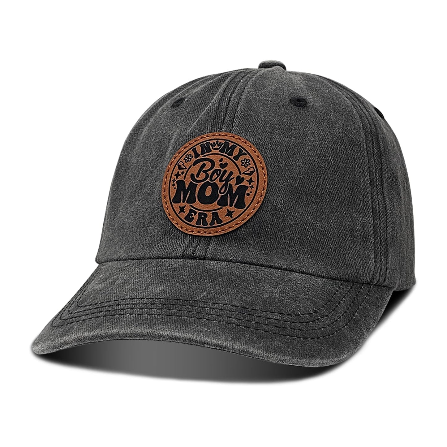in My Boy Mom Era Hat Gifts for New Mom, Christmas for Women from Son, New Boy Mama Leather Pattern Trucker Hat Birthday Gift
