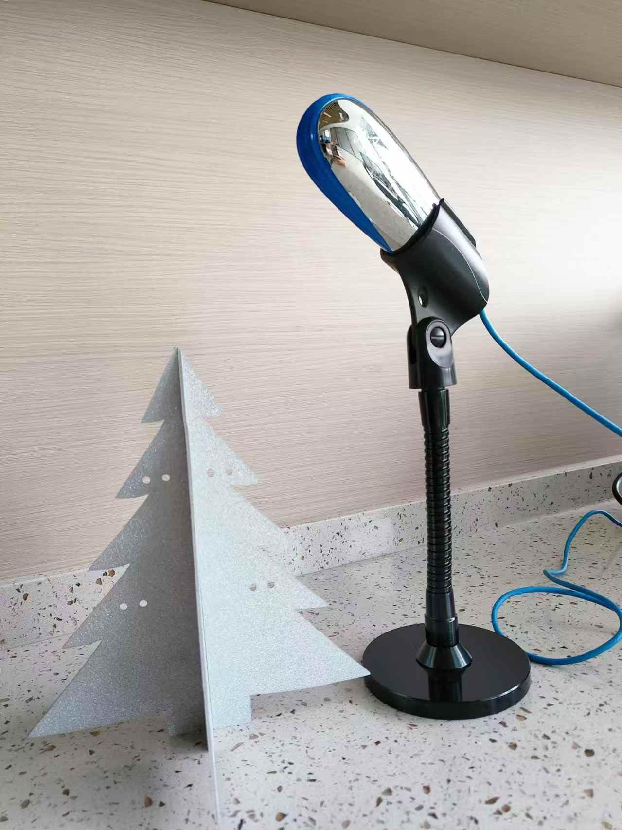 Dual Cell phone Holder Stand,Mic Stand with Flexible Gooseneck Arm 6inch &4" Base, Multi-functional Uses Like Mic,Makeup Mirror with Double Ball Heads Rotated to Any Direction.Black