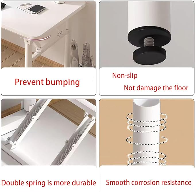 Mrsanmu Small Folding Desk No Assembly,39.4 Inch Folding Computer Desk Small Foldable Table for Home Office.