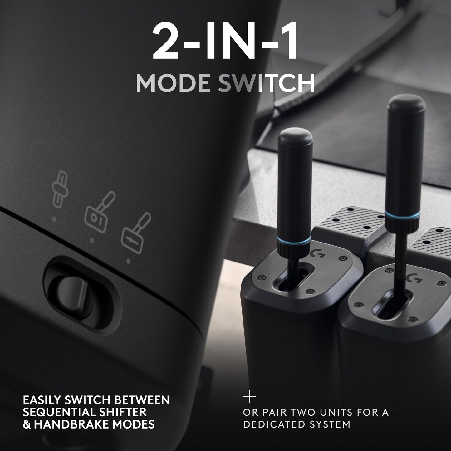 Logitech G RS Shifter & Handbrake with easy mode switching, height-adjustable handle, & included table clamp for RS & PRO Series - PlayStation, Xbox, & PC sim racing units