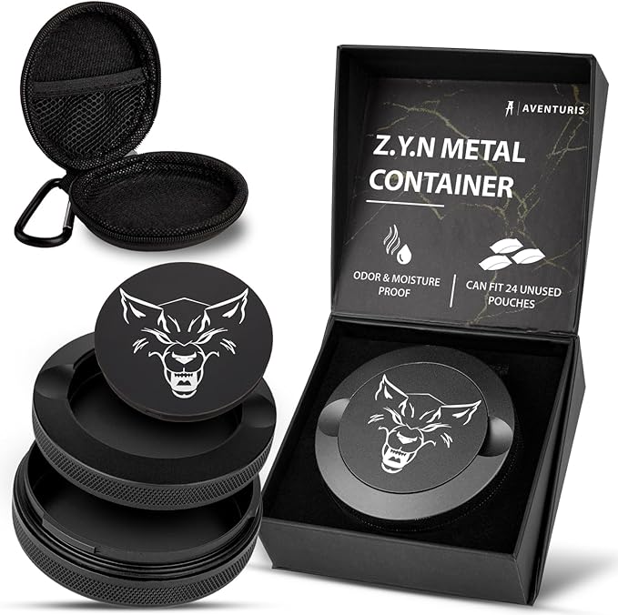 AVENTURIS Premium Zyn Metal Can - Waterproof, Moisture & Odor Proof - Metal Zyn Container - Dip Can, Zyn Tin, Zyn Holder w...