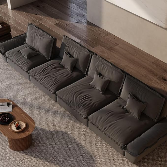 POVISON Oversized Modular Sectional Sailboat Sofa for Living Room with Adjustable Backrest Sectional Couches Large Deep Sofa Set 4 Seats Big Comfy Cloud Couch for House Office