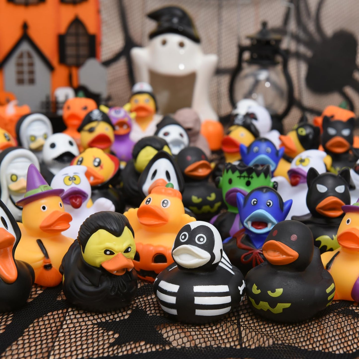 Halloween Rubber Ducks, 24 Piece Set, Spooky Monster Bath Toys Collection
