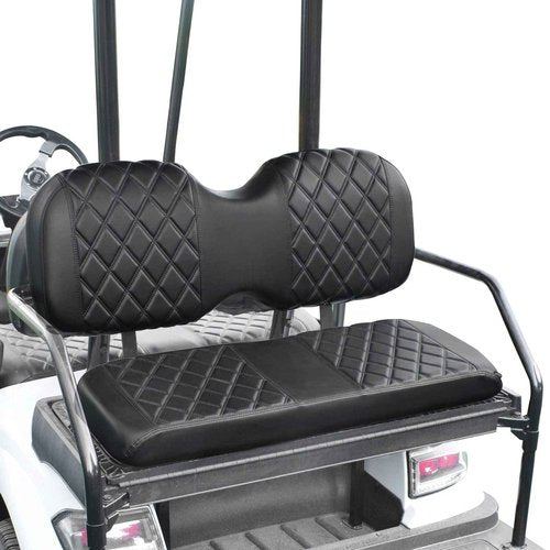 NOKINS Golf Cart Seat Cover Compatible With i40 i40L and Advanced EV, EV1 4, EV1 4L Model Aftermarket Rear Seat Kit, Vinyl Replace Rear Seat Cover Black Stitching