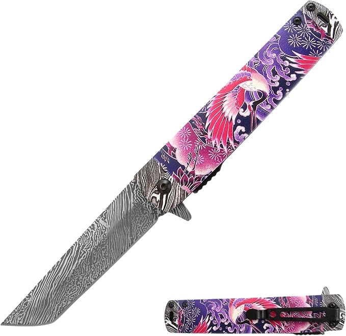 Snake Eye Tactical Every Day Carry Outdoor Survival Pocket Knife (Purple)