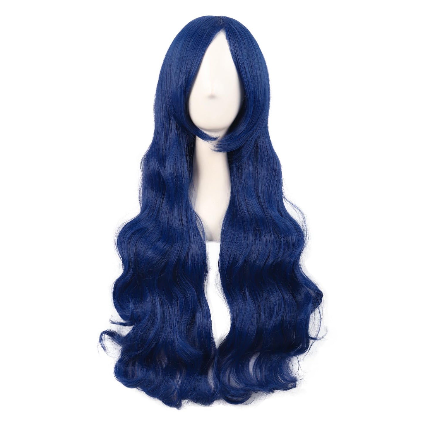 MapofBeauty 32 Inch/80 cm Long Hair Spiral Side Bangs Curly Cosplay Costume Synthetic Wig (Mixed Blue)